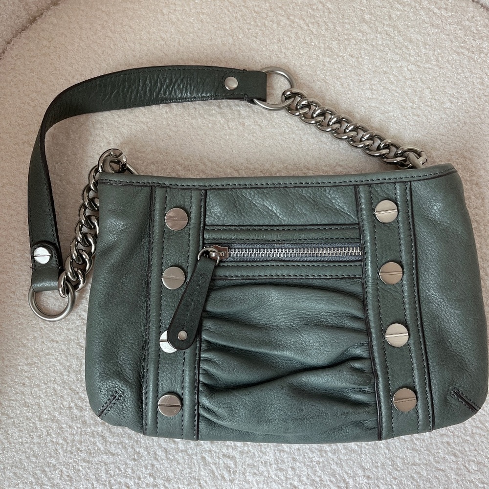 B Makowsky Gray Shoulder Bag